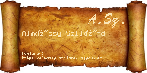 Almássy Szilárd névjegykártya